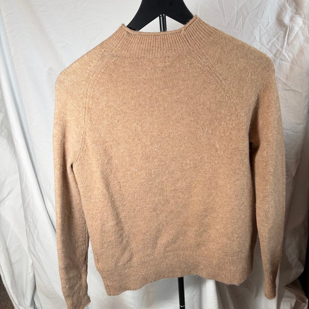 J Crew womens camel mock neck sweater. Size XS. merino wool alpaca blend. career - Picture 2 of 6